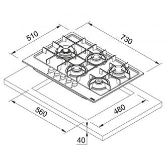 Газова варильна поверхня Franke Maris FHMA 755 4G DCL XS C (106.0554.382)